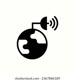 antenna black icon, isolated icon in light background, perfect for website, blog, logo, graphic design, social media, UI, mobile app
