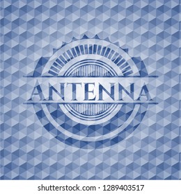 Antenna blue polygonal emblem.