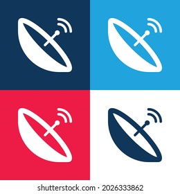 Antenna blue and red four color minimal icon set