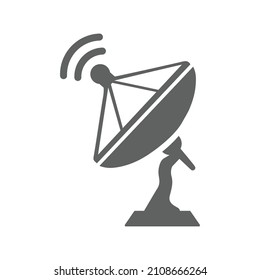 Antenna, broadcast, dish icon. Gray vector graphics.