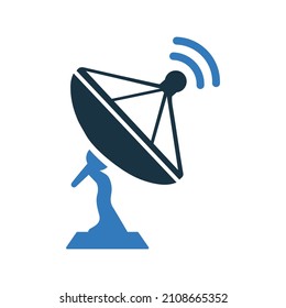 Antena, difusión, icono del plato. Ilustración vectorial simple editable.