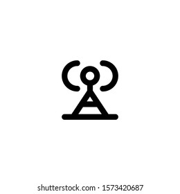 Antenna building line icon. linear style sign for mobile concepts and web design. Outline vector antenna icon. Symbols, logo illustrations. Vector image
