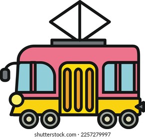 ilustración de bus de antena con estilo plano