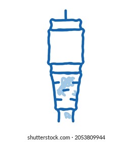 antenna cable sketch icon vector. Hand drawn blue doodle line art antenna cable sign. isolated symbol illustration