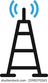 Antenna Communication Signal Icon Vector Flat Illustration