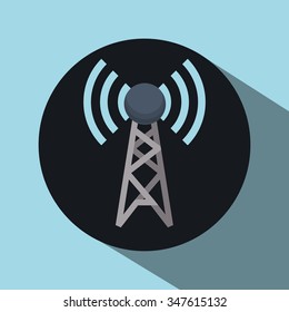 antenna concept over circle design, vector illustration 10 eps graphic.