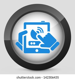 Antenna connection on tablet icon