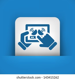 Antenna connection on tablet icon