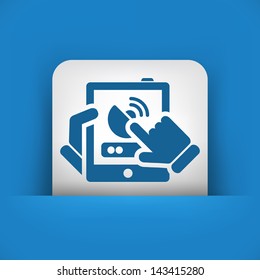 Antenna connection on tablet icon