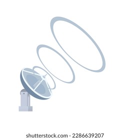 Antenna. Connection of a parabolic antenna, vector illustration