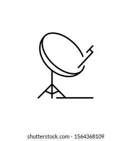 Antenna, DTH network icon. Outline thin line flat illustration. Isolated on white background. 