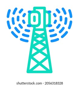 antenna electromagnetic color icon vector. antenna electromagnetic sign. isolated symbol illustration
