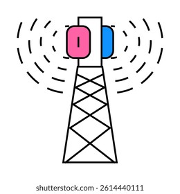 antenna electromagnetic line icon vector. antenna electromagnetic sign. isolated symbol illustration