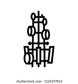 vector de icono de línea de equipo de antena. señal de equipo de antena. símbolo de contorno aislado ilustración negra