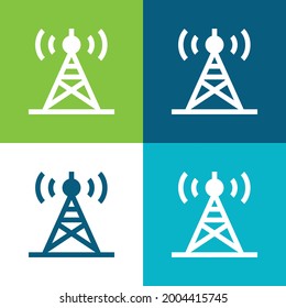 Antenna Flat four color minimal icon set