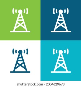 Antenna Flat four color minimal icon set