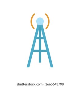 Antenna flat style icon design, Signal broadcast internet technology wireless radio communication information and satellite theme Vector illustration