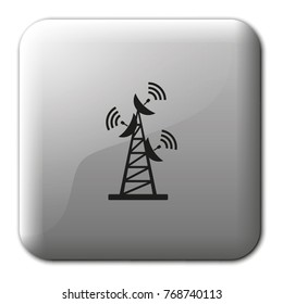 Antenna flat vector icon. Satellite tower illustration.