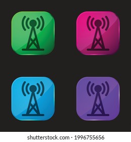 Antenna four color glass button icon