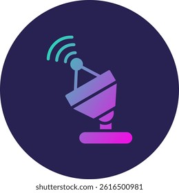 Antenna Glyph Circle Gradient Icon