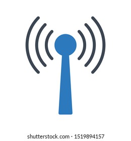 antenna glyph colour vector icon