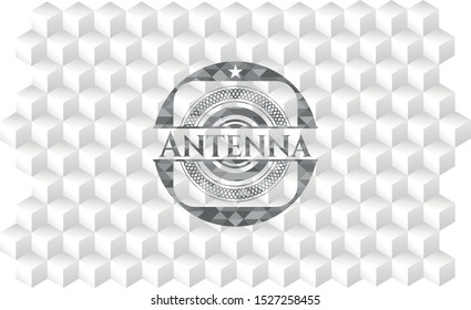 Antenna grey emblem with cube white background