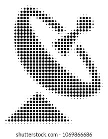 Antenna halftone vector pictogram. Illustration style is dotted iconic Antenna icon symbol on a white background. Halftone matrix is circle elements.