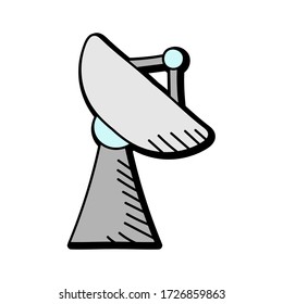 diseño de vectores dibujado a mano por antena. icono multimedia
