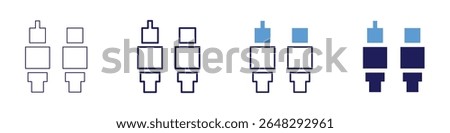 Antenna icon in 4 different styles. Thin Line, Line, Bold Line, Duotone. Duotone style. Editable stroke.