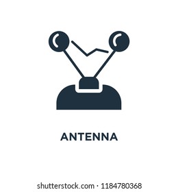 Antenna icon. Black filled vector illustration. Antenna symbol on white background. Can be used in web and mobile.