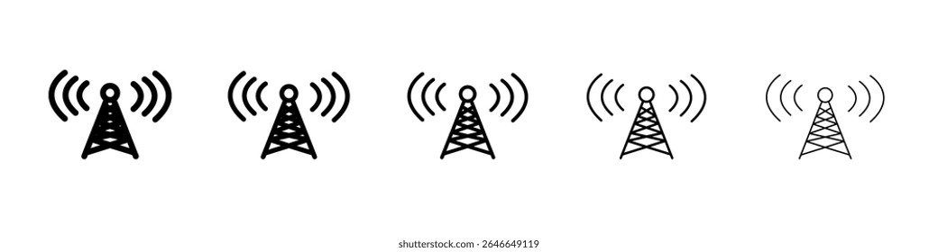 Antenna icon black and white vector sign