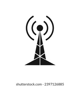 Antenna icon. Broadcast, transmitter. Vector illustration