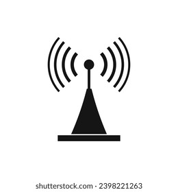 Antenna icon. Broadcast, transmitter. Vector illustration