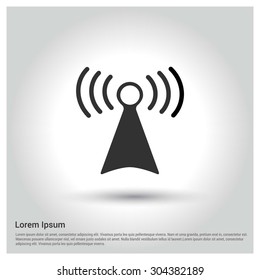 Antenna icon. Circle concept Shadow web buttons. vector illustration. Flat design style