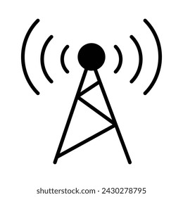 Diseño de íconos de antena en estilo Five con trazo editable. Línea, Sólido, Línea plana, Color de tono dúo y Línea degradada de color. Conveniente para la página web, aplicación móvil, UI, UX y diseño de GUI.