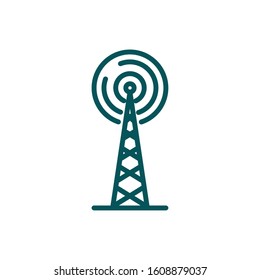 Antenna icon design, Signal broadcast internet technology wireless radio communication information and satellite theme Vector illustration