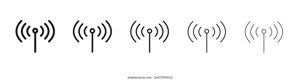Antenna icon flat illustration set logo