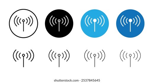 Ícone Antena Conjunto de estrutura de tópicos simples plana