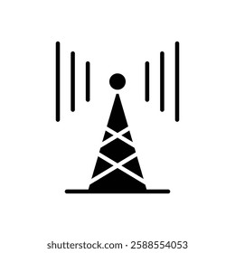 Antenna icon Flat vector set outline