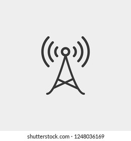 Antenna icon isolated on background. Tower symbol modern, simple, vector, icon for website design, mobile app, ui. Vector Illustration