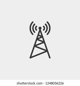 Antenna icon isolated on background. Tower symbol modern, simple, vector, icon for website design, mobile app, ui. Vector Illustration
