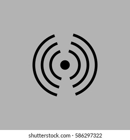 Antenna icon. Isolated on gray background