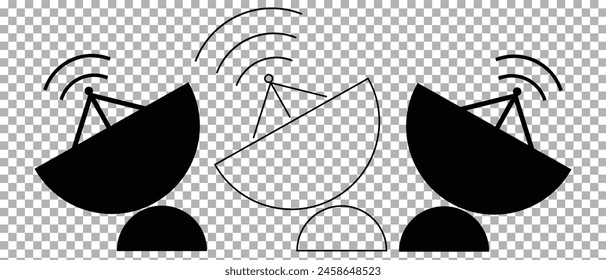 Antenna icon isolated on transparent background. Radio antenna wireless. Technology and network signal radio antenna. Flat design. radio tower design.  eps10.