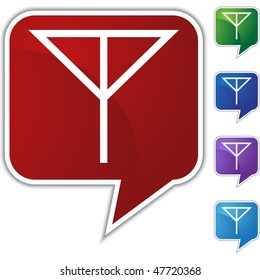 Antenna icon isolated on a white background.