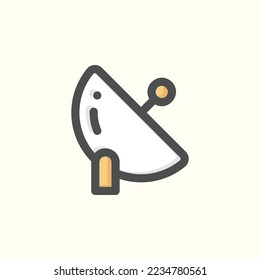  antenna icon, isolated space colored outline icon in light blue background, perfect for website, blog, logo, graphic design, social media, UI, mobile app