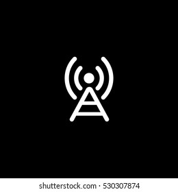 antenna icon, isolated, white background