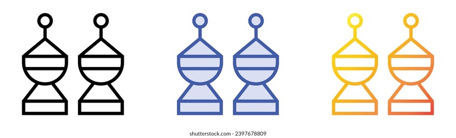 icono de antena. Diseño lineal, azul de relleno y degradado de estilo aislado en fondo blanco
