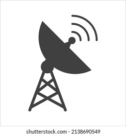 Antennensymbol auf weißem Hintergrund. Senderantenne