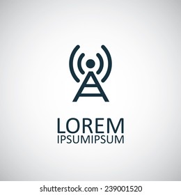 antenna icon on white background 