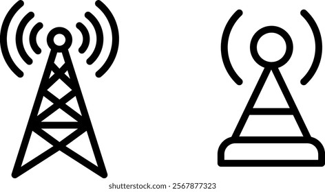 "Antenna Icon Representing Communication, Connectivity, and Signal Transmission in Simple and Modern Design"